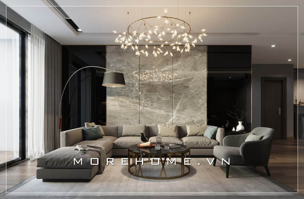 Bộ sofa màu xám thanh lịch và sang trọng